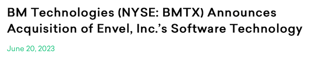 BMTX Acquisition Announcement